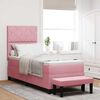 vidaXL Boxspringbett mit Matratze mit Kopfteil Rosa 80 x 200 cm Samt