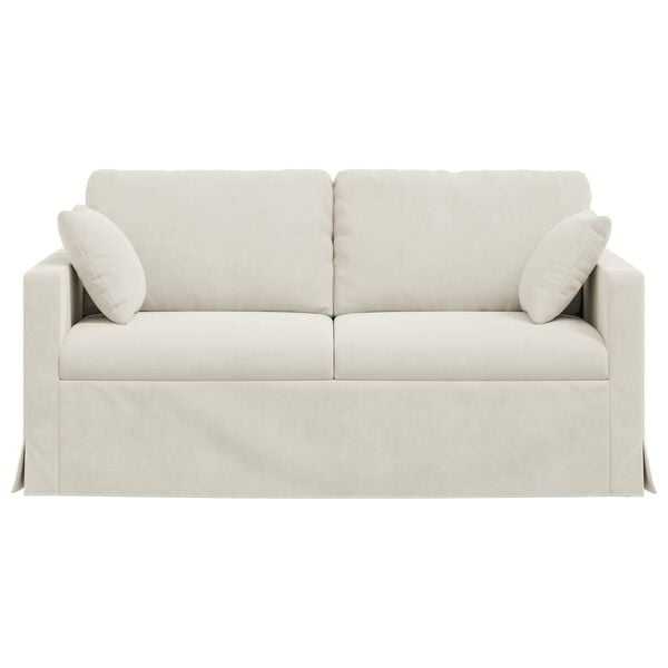 vidaXL Sofa Creme 158 x 78 x 80 cm Samt