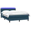 vidaXL Boxspringbett mit Matratze & LED Dunkelblau 140x220 cm Samt