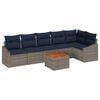 vidaXL Gartensofa-set 7 pcs Grau und Marineblau Poly-Rattan