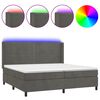 vidaXL Boxspringbett mit Matratze & LED Dunkelgrau 200x200 cm Samt