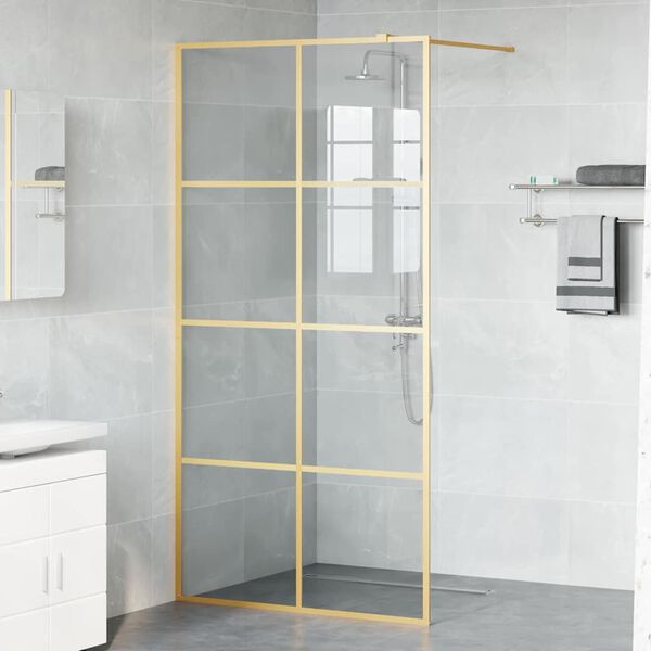 vidaXL Walk-in Duschwand Gold 100 x 195 cm Geh&auml;rtetes Glas