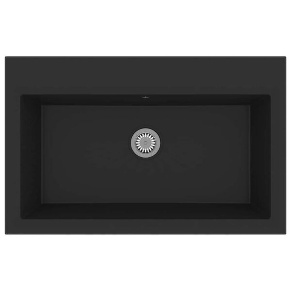 vidaXL K&uuml;chen-Sp&uuml;le Schwarz 79 x 50 x 31 cm Quarz und Harz