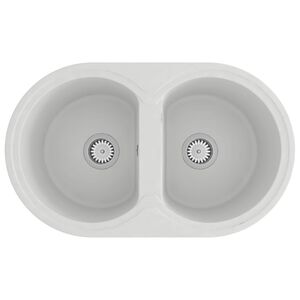 vidaXL K&uuml;chensp&uuml;le Wei&szlig; 78 x 47 x 20,5 cm Granit