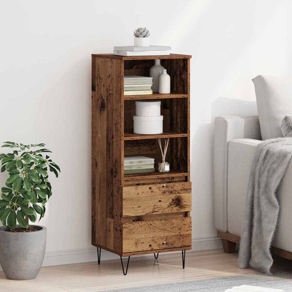 vidaXL Highboard mit Schubladen Altholz 40 x 36 x 110 cm Holzwerkstoff