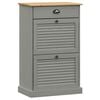 vidaXL Schuhschrank VIGO 60x35x96 cm Grau Massivholz Kiefer
