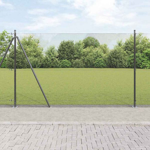 vidaXL Zaunpfosten Grau 10 x 1,4 m (12 x 12 mm Maschen) Stahl und PVC