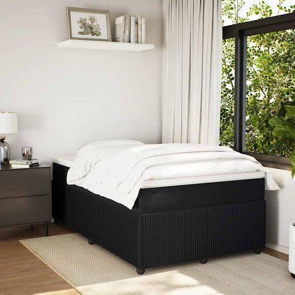 vidaXL Boxspringbett mit Matratze Schwarz 120x190 cm Samt