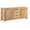 vidaXL Sideboard 175x40x75 cm Raues Mangoholz
