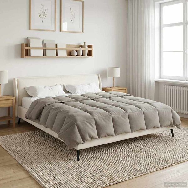 vidaXL Winterbettdecke Gepolstert Gr&uuml;n 200 x 220 cm Mikrofaser