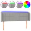 vidaXL LED Kopfteil Hellgrau 147x16x78/88 cm Stoff