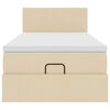 vidaXL Ottoman-Bett mit Matratze Creme 90x200 cm Stoff