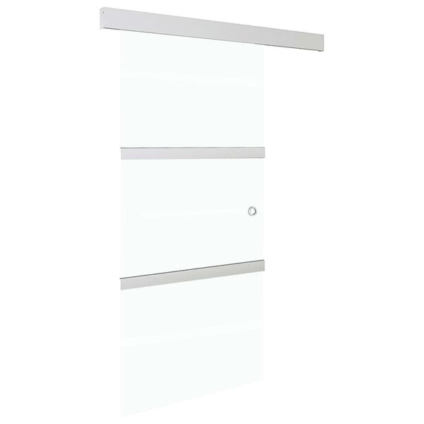 vidaXL Schiebet&uuml;r mit Softclose ESG-Glas 102,5x205 cm Silbern