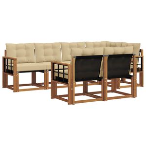 vidaXL Outdoor-Sofagarnitur mit Kissen 7 pcs Natur und Beige