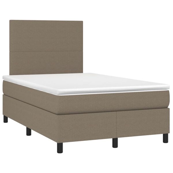 vidaXL Boxspringbett mit Matratze Taupe 120x190 cm Stoff