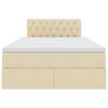 vidaXL Bett mit Stauraum und LED mit Matratze Creme 120 x 200 cm Stoff