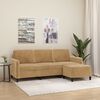 vidaXL 3-Sitzer-Sofa mit Hocker Braun 180 cm Samt