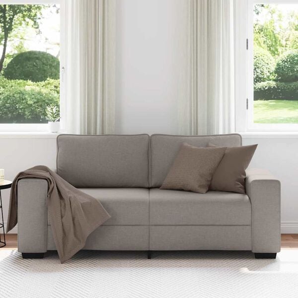 vidaXL 2-Sitzer-Sofa Taupe 180x77x82 cm Stoff
