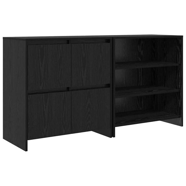 vidaXL Sideboard 2 pcs Schwarz Eichen-Optik 70 x 41 x 75 cm
