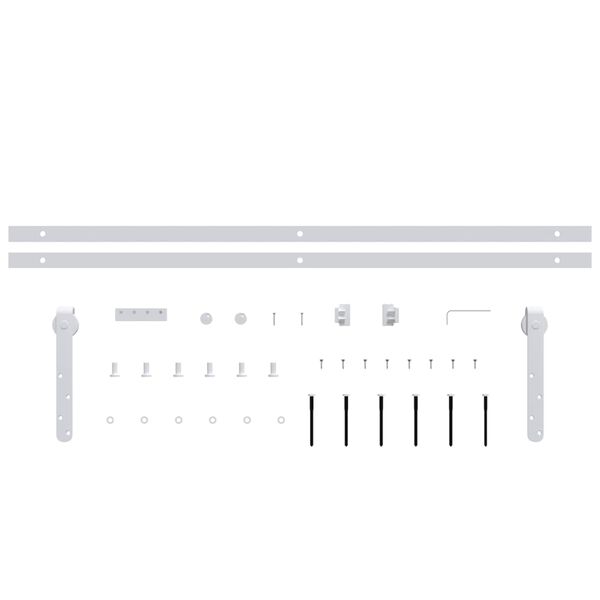 vidaXL Mini Schiebetürbeschlag Set für Schranktüren Carbonstahl 200 cm