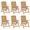 vidaXL Gartenst&uuml;hle 6 Stk. Verstellbar Massivholz Teak