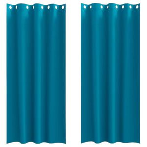 vidaXL Verdunkelungs-Vorh&auml;nge mit Ringen 2 pcs T&uuml;rkis 245 x 140 cm