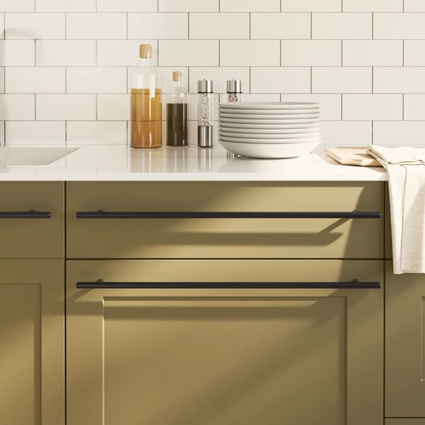 vidaXL M&ouml;belgriffe 20 Stk. Schwarz 480 mm Edelstahl