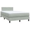 vidaXL Boxspringbett mit Matratze & LED Hellgrau 120x210 cm Samt