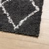 vidaXL Teppich Shaggy Hochflor Modern Schwarz und Creme 240x340 cm
