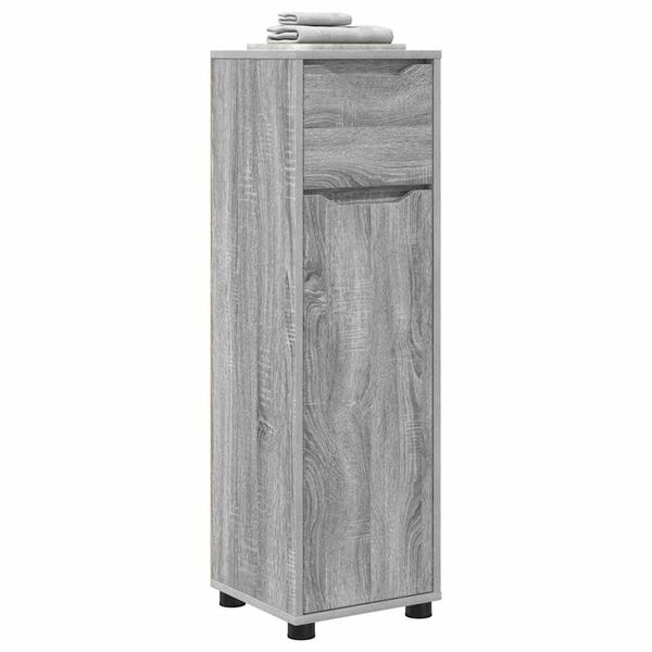 vidaXL Badezimmerschrank mit Regal Graues Sonoma 30,5 x 30 x 101 cm
