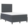 vidaXL LED Boxspringbett Dunkelgrau und Wei&szlig; 120 x 200 cm Cordstoff
