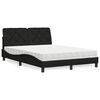 vidaXL Bett mit Matratze Schwarz 120x200 cm Stoff