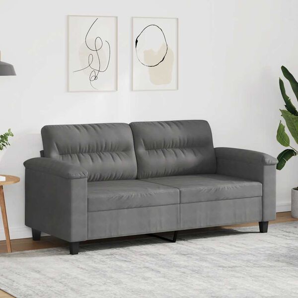 vidaXL 2-Sitzer-Sofa Dunkelgrau 140 cm Mikrofasergewebe