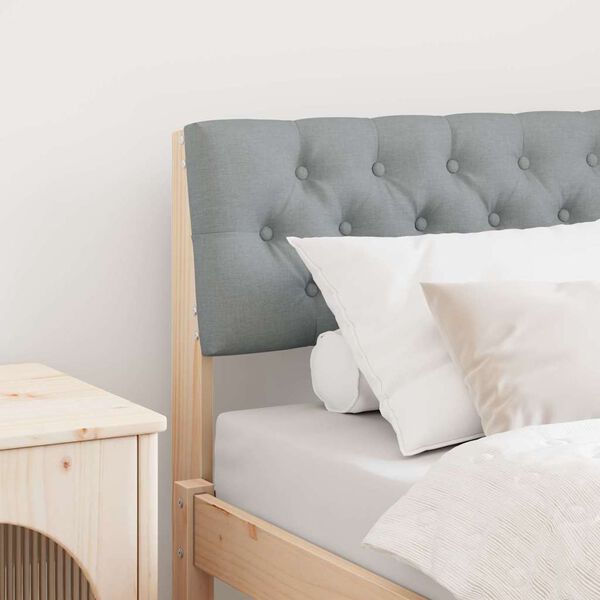 vidaXL Gepolstertes Kopfteil Hellgrau 75 cm Massives Kiefernholz
