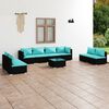 vidaXL 9-tlg. Garten-Lounge-Set mit Kissen Poly Rattan Schwarz