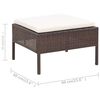 vidaXL 3-tlg. Garten-Lounge-Set mit Auflagen Poly Rattan Braun