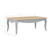 vidaXL Couchtisch Grau und Braun 110x60x40 cm Kiefer Massivholz