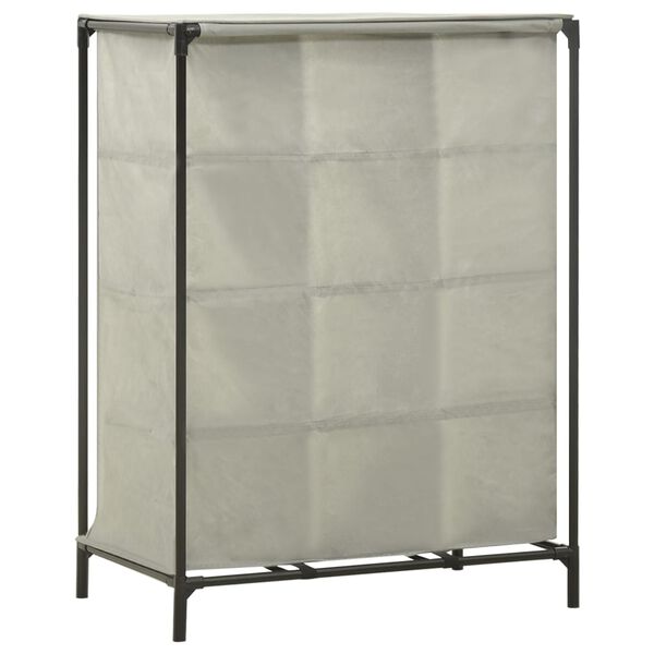 vidaXL Schuhregal 55x36x76 cm Vliesstoff und Stahl Grau