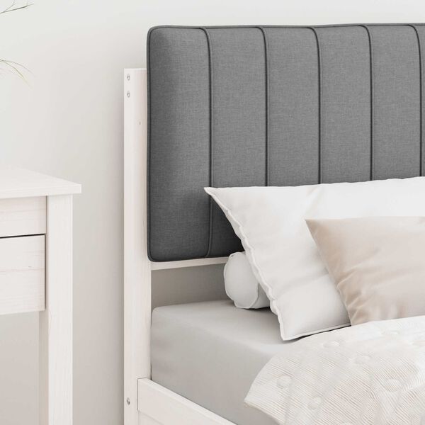 vidaXL Bettgestell mit gepolstertem Kopfteil Hellgrau 80 x 200 cm