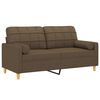 vidaXL 2-Sitzer-Sofa mit Kissen Braun 140 cm Stoff