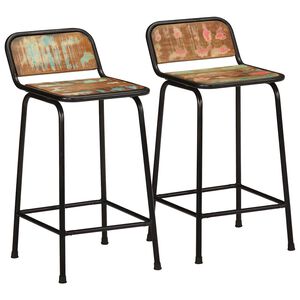 vidaXL Barhocker 2 Stk. 46x35,5x80 cm Altholz Massivholz