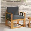 vidaXL Outdoor-Sofa Massives Akazienholz und Polyester Natur