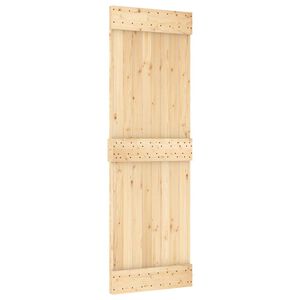 vidaXL Schiebet&uuml;r NARVIK Nat&uuml;rlich und Schwarz 70 x 210 cm (213,5 cm)