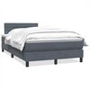 vidaXL Boxspringbett mit Matratze Dunkelgrau 120x210 cm Samt
