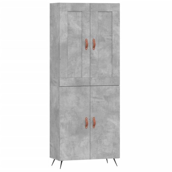 vidaXL Highboard Betongrau 69,5x34x180 cm Holzwerkstoff