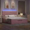 vidaXL Ottoman-Bett mit Matratzen & LEDs Rosa 180x200 cm Samt