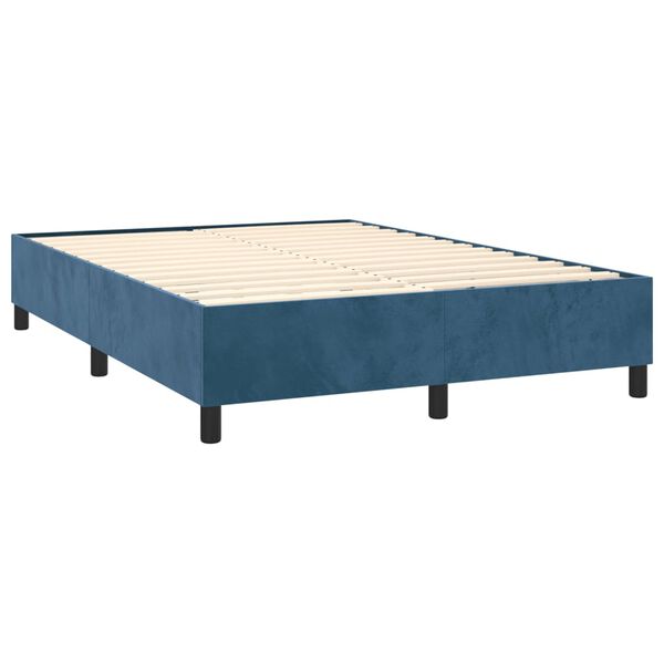 vidaXL Boxspringbettgestell Dunkelblau 140x200 cm Samt