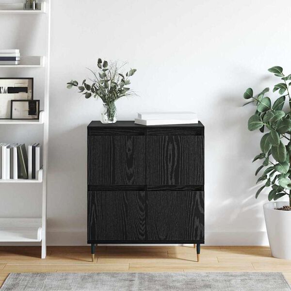 vidaXL Sideboard Schwarz Eichen-Optik 60 x 35 x 70 cm