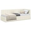 vidaXL Eckbettgestell mit Kopfteil Creme 80 cm x 200 cm Samt