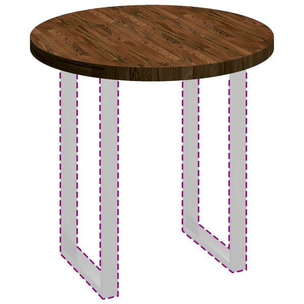 vidaXL Tischplatte Hellbraun &Oslash; 80 x 4 cm Massivholz Eiche